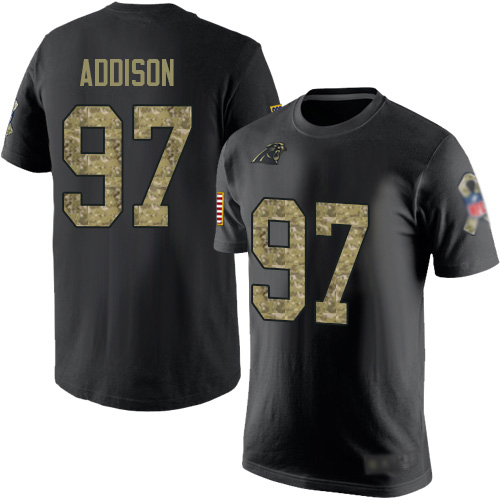 Carolina Panthers Men Black Camo Mario Addison Salute to Service NFL Football #97 T Shirt->carolina panthers->NFL Jersey